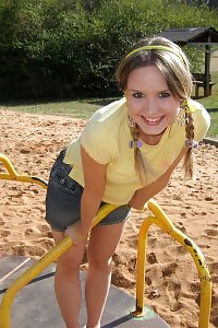 Kitty Shows Off Her Young And Appealing Body As She Flashes Her Panties At The Playground