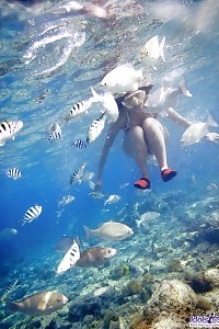 Oversexed Asian Queen Floats In The Water Nude Having Her Birthday