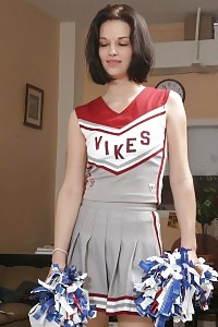Graceful Cheerleader Does Her Lessons And Gets Rid Of Her Outfit To Having Fun With Her Pants