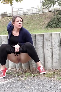 Hot Pee Puddle Is Left After Public Peeing