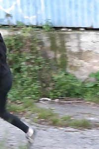 Brunette Babe Is Desperate To Pee Outside