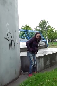 Innocent Librarian Pisses Onto The Ground Outside