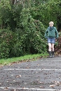 Blonde Girl Pisses In The Car Park
