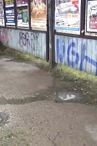 Good-looking Blonde Pissing Twice While Being Shot