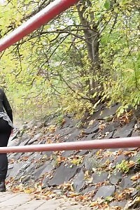 Nervous Miss Pisses Outside On Stones