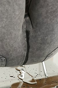 Stunning Blonde Lena Love Pees Her Denim Jeans