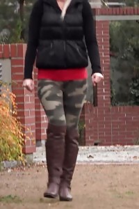 Captivating Light-haired Pisses On The Ground Outside